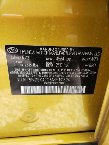 5NPEK4JC6MH131894 - 2021 HYUNDAI SONATA N LINE GOLD photo 10