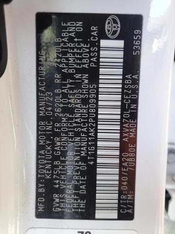 4T1G11AK2PU809905 - 2023 TOYOTA CAMRY SE NIGHT SHADE WHITE photo 13