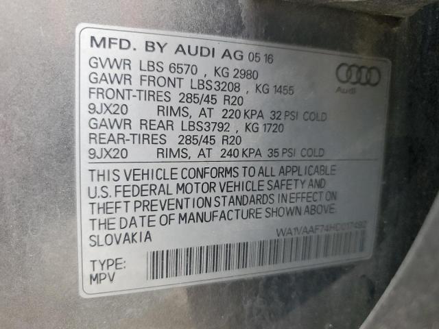 WA1VAAF74HD017492 - 2017 AUDI Q7 PRESTIGE 灰色 照片 13