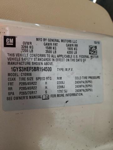 1GYS3HEF5BR194500 - 2011 CADILLAC ESCALADE ESV LUXURY BEIGE photo 13