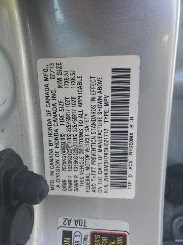 2HKRM3H78DH521717 - 2013 HONDA CR-V EXL SILVER photo 12