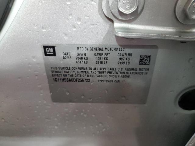 1G11H5SA6DF256722 - 2013 CHEVROLET MALIBU LTZ ვერცხლისფერი ფოტო 12