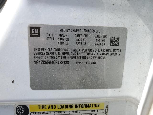 1G1ZC5E04CF122133 - 2012 CHEVROLET MALIBU 1LT 白色 照片 12