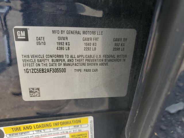 1G1ZC5EB2AF305500 - 2010 CHEVROLET MALIBU 1LT BLACK photo 12