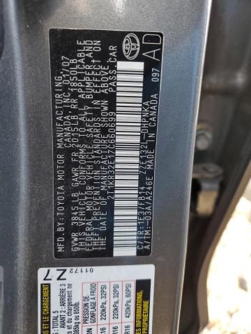 2T1KR32E17C660699 - 2007 TOYOTA COROLLA MA XR GRAY photo 12