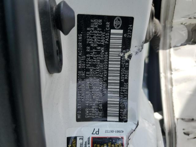 4T1BF1FK9FU099064 - 2015 TOYOTA CAMRY SE LE Beyaz fotoğraf 12