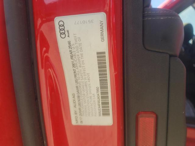 WAUC4AF46JA047950 - 2018 AUDI S4 PRESTIGE RED photo 12