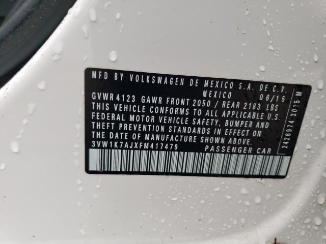 3VW1K7AJXFM417479 - 2015 VOLKSWAGEN JETTA BASE Ağ foto 12