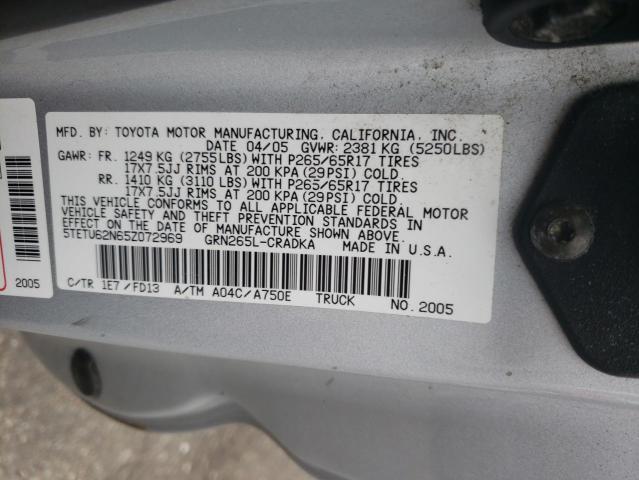 5TETU62N65Z072969 - 2005 TOYOTA TACOMA PRERUNNER ACCESS CAB SILVER photo 12