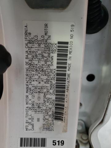 3TMJU4GN0BM112458 - 2011 TOYOTA TACOMA DOUBLE CAB PRERUNNER WHITE photo 12