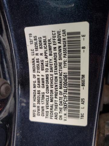 19XFC1F74LE004561 - 2020 HONDA CIVIC EXL 蓝色 照片 13