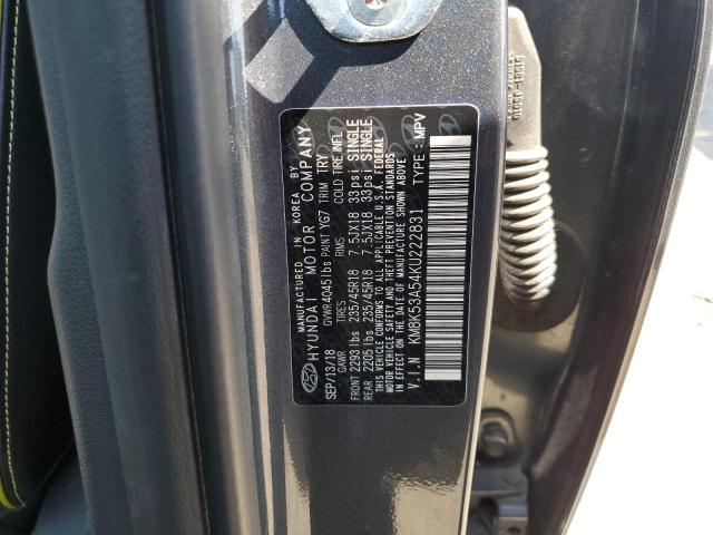 KM8K53A54KU222831 - 2019 HYUNDAI KONA ULTIMATE GRAY photo 12