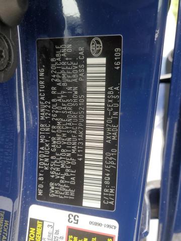 4T1T31AK7PU052105 - 2023 TOYOTA CAMRY SE NIGHT SHADE BLUE photo 12