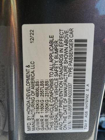 19UUB5F59PA000337 - 2023 ACURA TLX TECH A GRAY photo 12