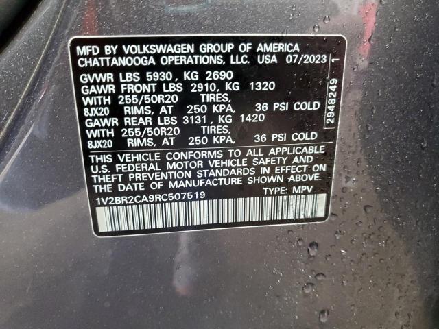 1V2BR2CA9RC507519 - 2024 VOLKSWAGEN ATLAS SEL Grafit foto 14