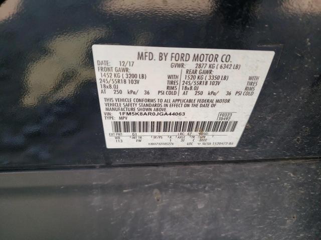 1FM5K8AR0JGA44063 - 2018 FORD EXPLORER POLICE INTERCEPTOR BLACK photo 13