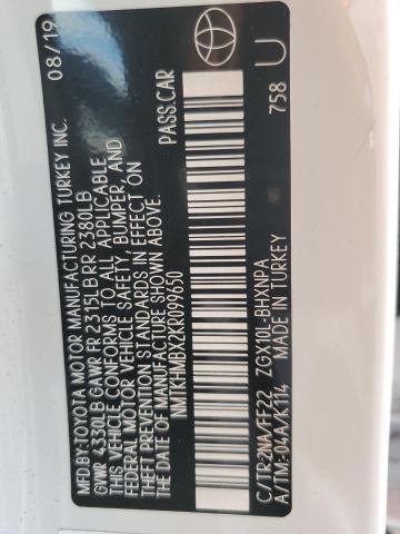 NMTKHMBX2KR099650 - 2019 TOYOTA C-HR XLE 白色 照片 12