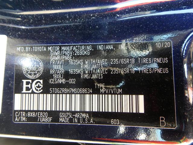 5TDGZRBH7MS068634 - 2021 TOYOTA HIGHLANDER XLE Mavi foto 14