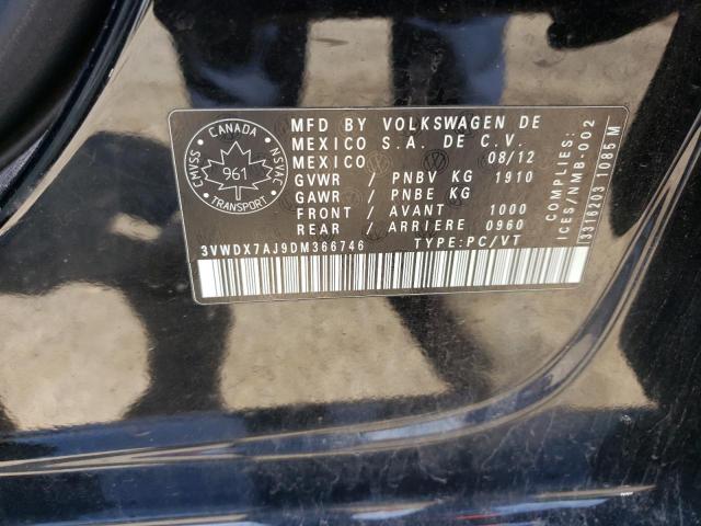 3VWDX7AJ9DM366746 - 2013 VOLKSWAGEN JETTA SE BLACK photo 12