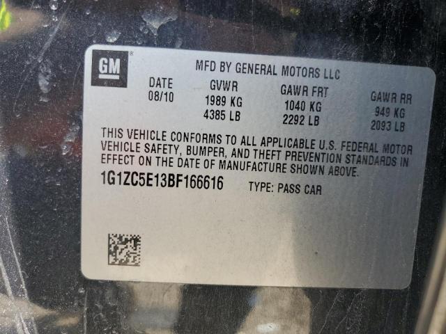 1G1ZC5E13BF166616 - 2011 CHEVROLET MALIBU 1LT CHARCOAL photo 12