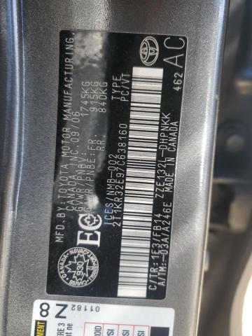 2T1KR32E97C638160 - 2007 TOYOTA COROLLA MA XR GRAY photo 13