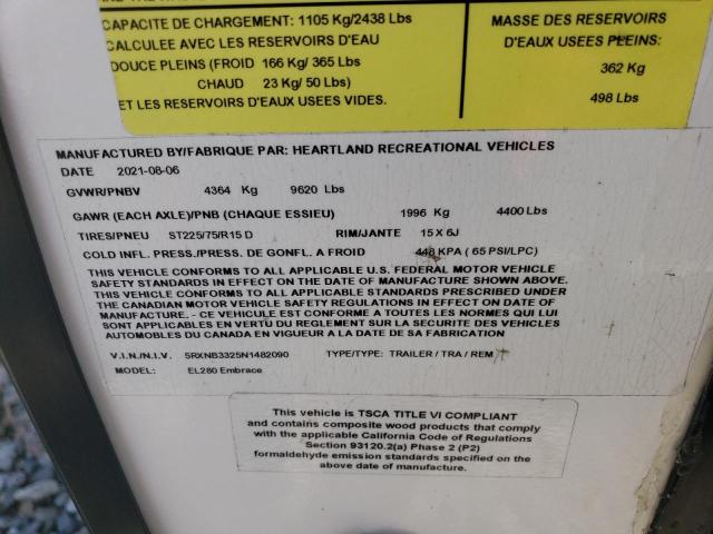 5RXNB3325N1482090 - 2022 HEARTLAND TRAILER 白色 照片 10