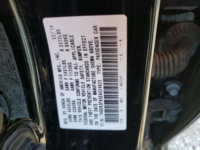 1HGCR3F85EA024833 - 2014 HONDA ACCORD EXL BLACK photo 12