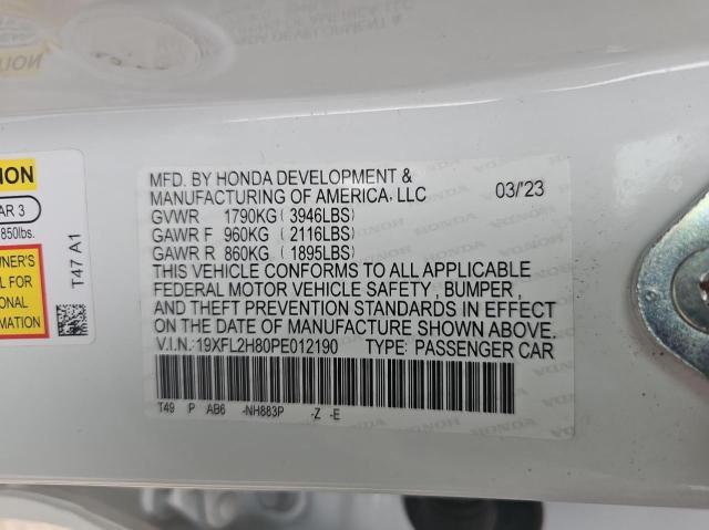 19XFL2H80PE012190 - 2023 HONDA CIVIC SPORT 白色 照片 10