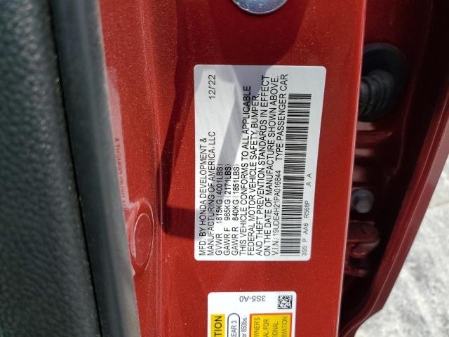 19UDE4H21PA016844 - 2023 ACURA INTEGRA RED photo 12