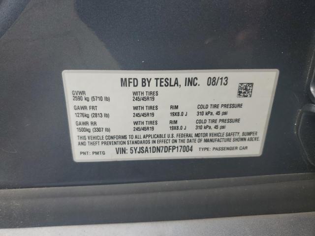 5YJSA1DN7DFP17004 - 2013 TESLA MODEL S 石墨色 照片 13
