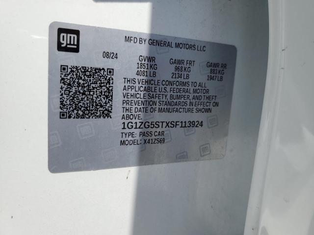 1G1ZG5STXSF113924 - 2025 CHEVROLET MALIBU RS WHITE photo 13