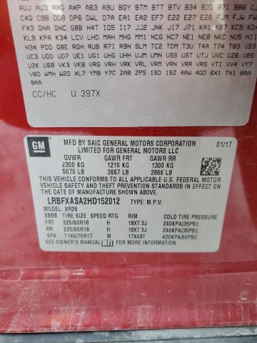 LRBFXASA2HD152012 - 2017 BUICK ENVISION PREFERRED BURGUNDY photo 14