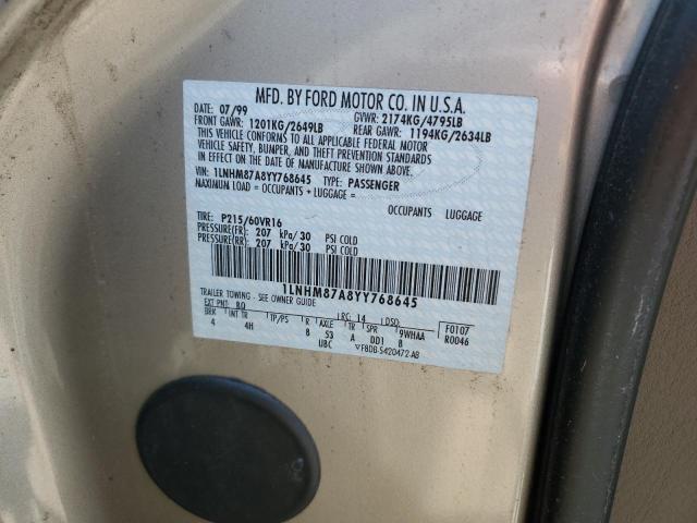 1LNHM87A8YY768645 - 2000 LINCOLN LS 金色 照片 12