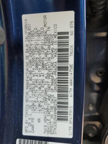 3TMJU62N48M062367 - 2008 TOYOTA TACOMA DOUBLE CAB PRERUNNER BLUE photo 12