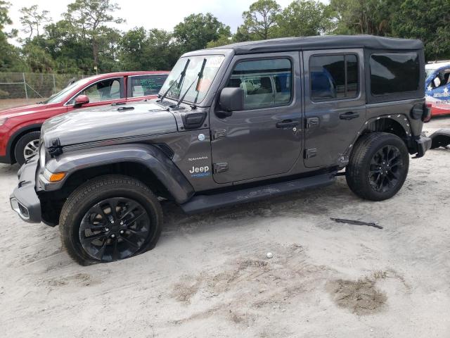 1C4JJXP66MW776706 - 2021 JEEP WRANGLER U SAHARA 4XE GRAY photo 1