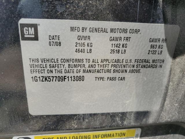 1G1ZK57709F113080 - 2009 CHEVROLET MALIBU LTZ შავი ფოტო 12