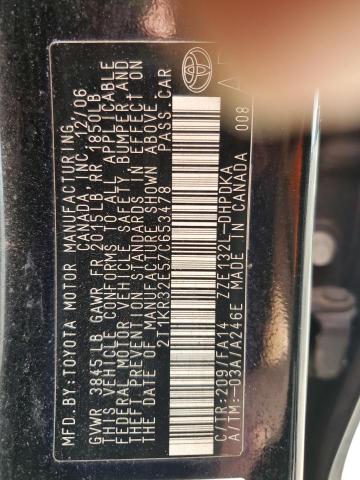 2T1KR32E57C653478 - 2007 TOYOTA MATRIX XR BLACK photo 12