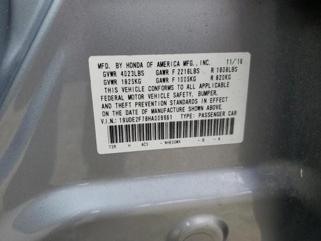 19UDE2F78HA009961 - 2017 ACURA ILX PREMIUM TECH SILVER photo 12