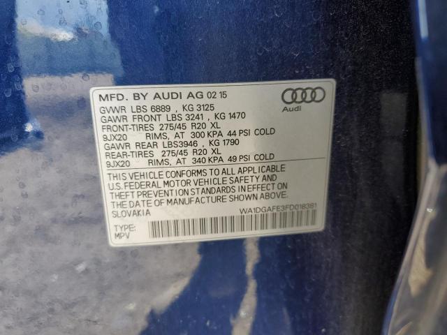 WA1DGAFE3FD018381 - 2015 AUDI Q7 PRESTIGE BLUE photo 14