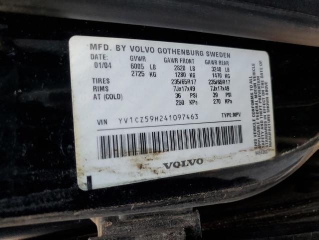 YV1CZ59H241097463 - 2004 VOLVO XC90 BLACK photo 12