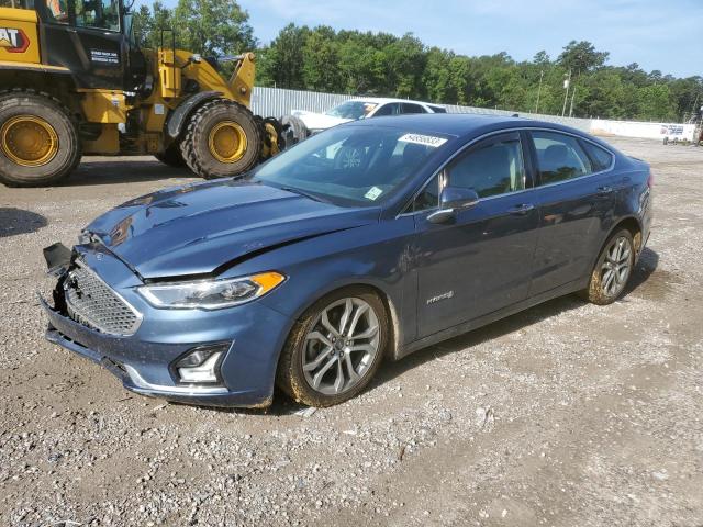 3FA6P0RUXKR140562 - 2019 FORD FUSION TITANIUM BLUE photo 1