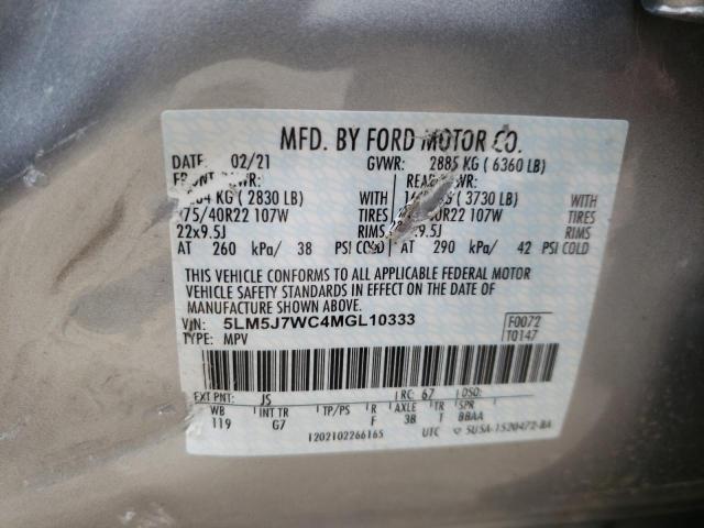 5LM5J7WC4MGL10333 - 2021 LINCOLN AVIATOR RESERVE GRAY photo 13