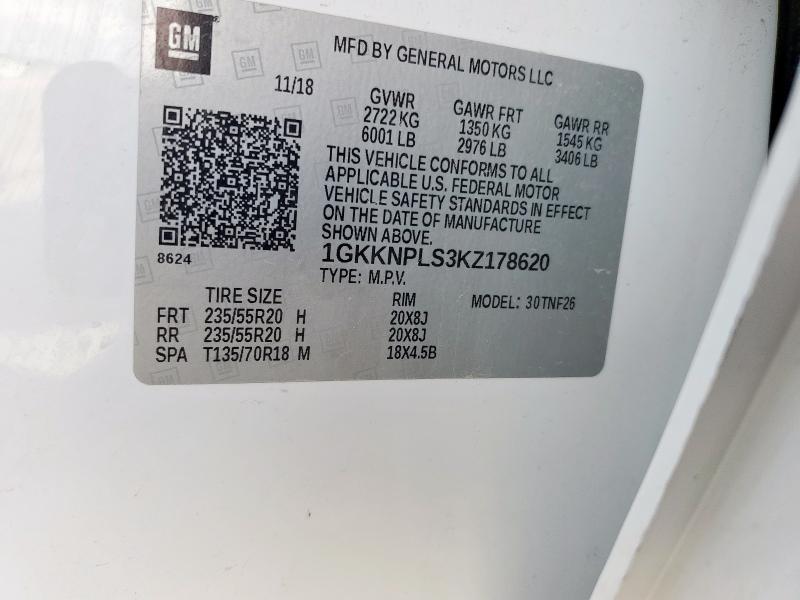 1GKKNPLS3KZ178620 - 2019 GMC ACADIA DENALI WHITE photo 14