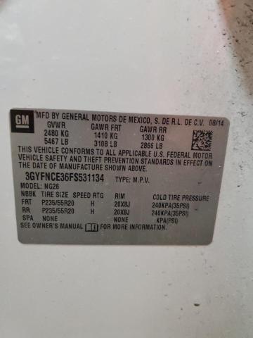 3GYFNCE36FS531134 - 2015 CADILLAC SRX PERFORMANCE COLLECTION WHITE photo 13