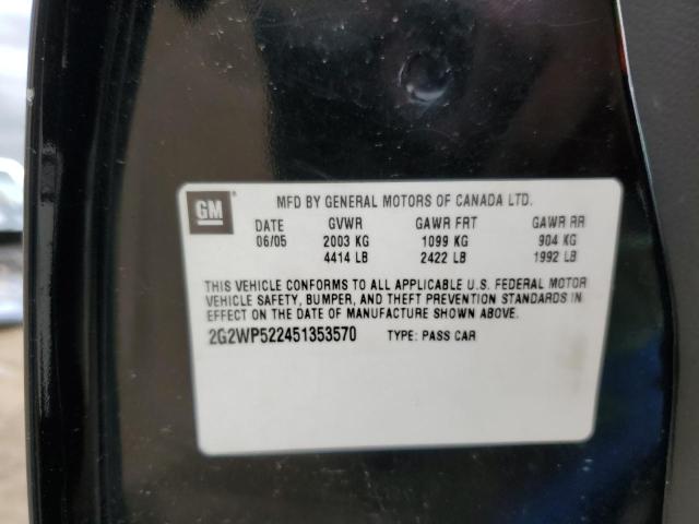 2G2WP522451353570 - 2005 PONTIAC GRAND PRIX 黑色 照片 12