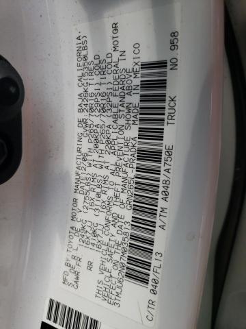 3TMJU62N07M035813 - 2007 TOYOTA TACOMA DOUBLE CAB PRERUNNER WHITE photo 10