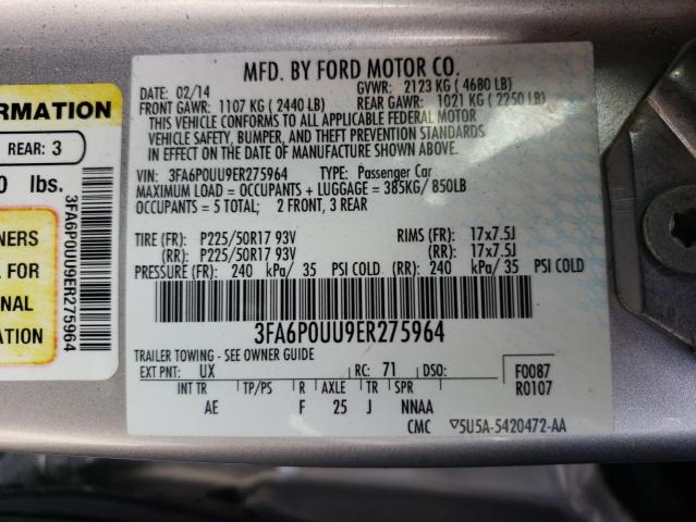 3FA6P0UU9ER275964 - 2014 FORD FUSION S HYBRID SILVER photo 12