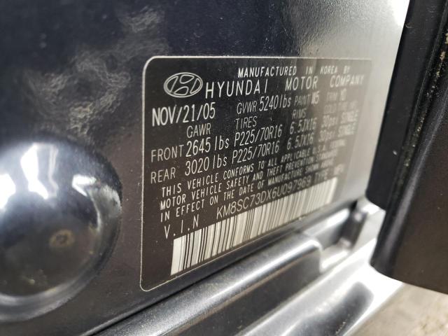 KM8SC73DX6U097969 - 2006 HYUNDAI SANTA FE GLS GRAY photo 13