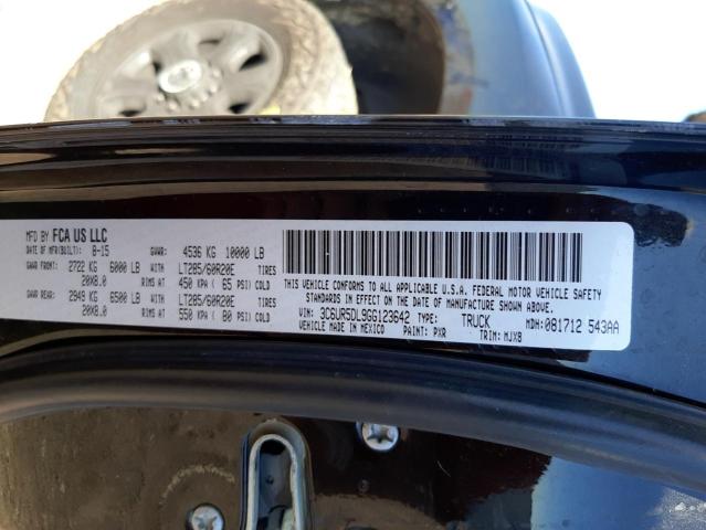 3C6UR5DL9GG123642 - 2016 RAM 2500 SLT შავი ფოტო 10