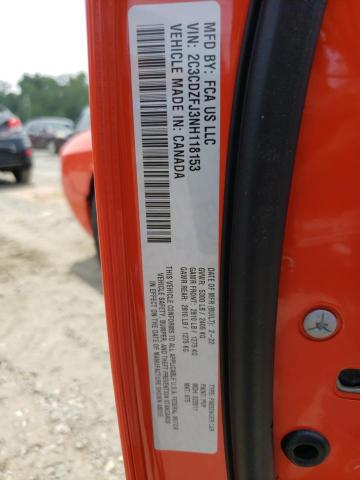 2C3CDZFJ3NH118153 - 2022 DODGE CHALLENGER R/T SCAT PACK ORANGE photo 12